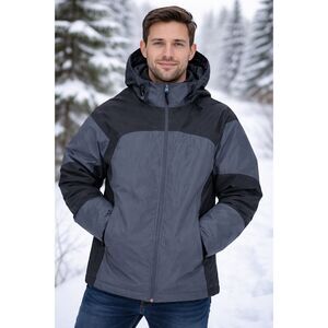 Men's Medium Polar Edge Winter Ski Jacket Gray with Fold up Hood
